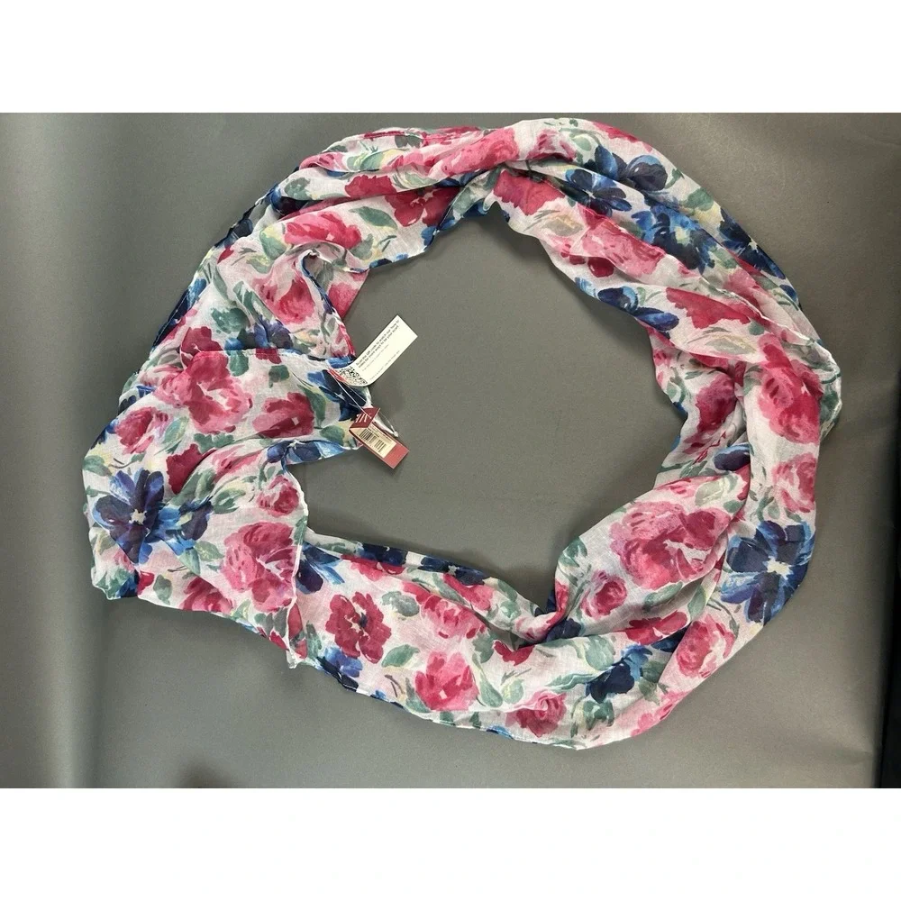 Lot of 5 Women's Fashion Scarves Wraps Floral Infinity Sheer Mixed Colors